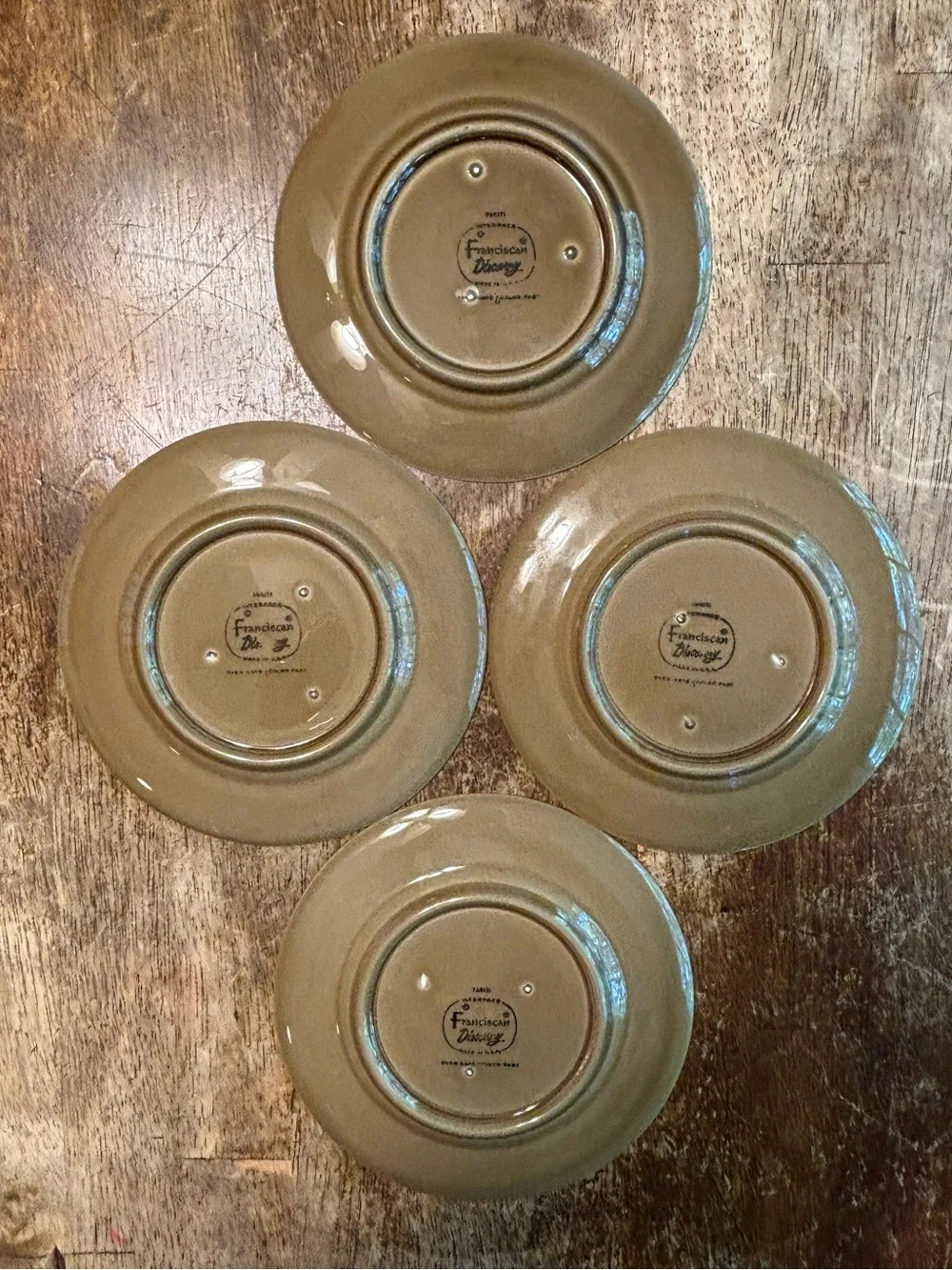 Vintage Franciscan DISCOVERY TAHITI Ceramic Plates, Set Of 4, 6.25”